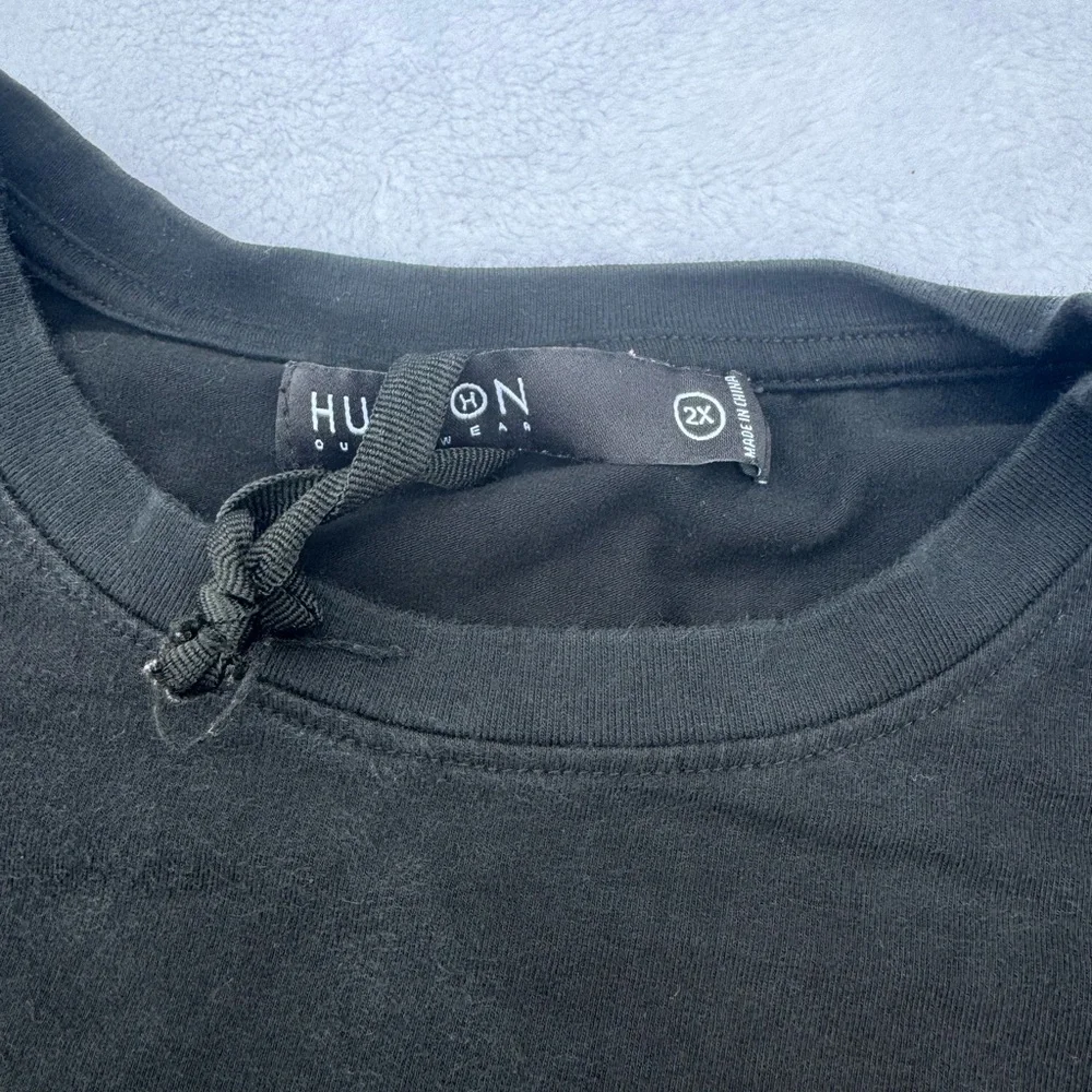 Hudson Outerwear varsity shirt sleeve DRIPPIN shirt men’s 2X black rainbow words